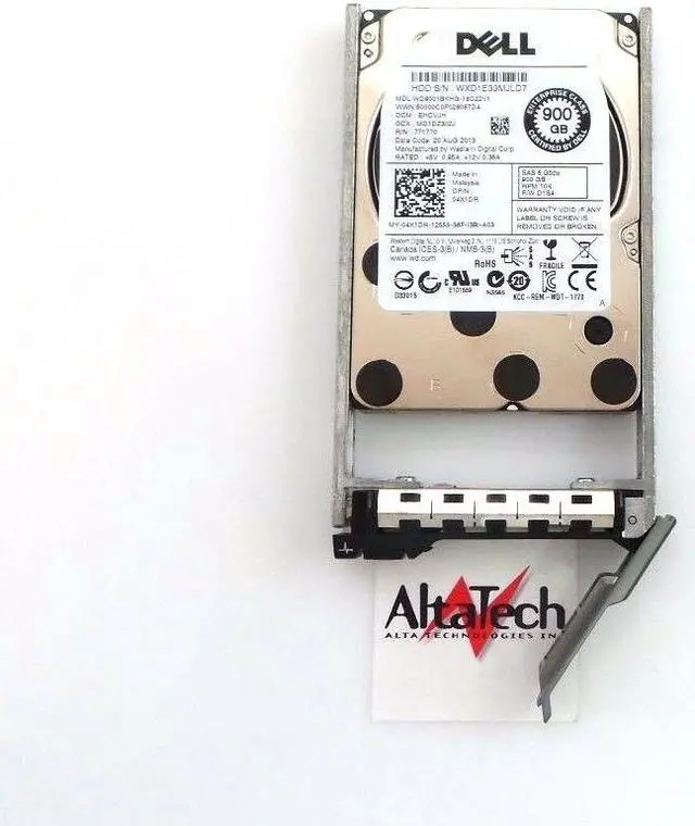 Main image of 4X1DR Dell Western Digital 900GB HDD Hard Drive 10K RPM SAS 2.5" WE9001BKHG-14