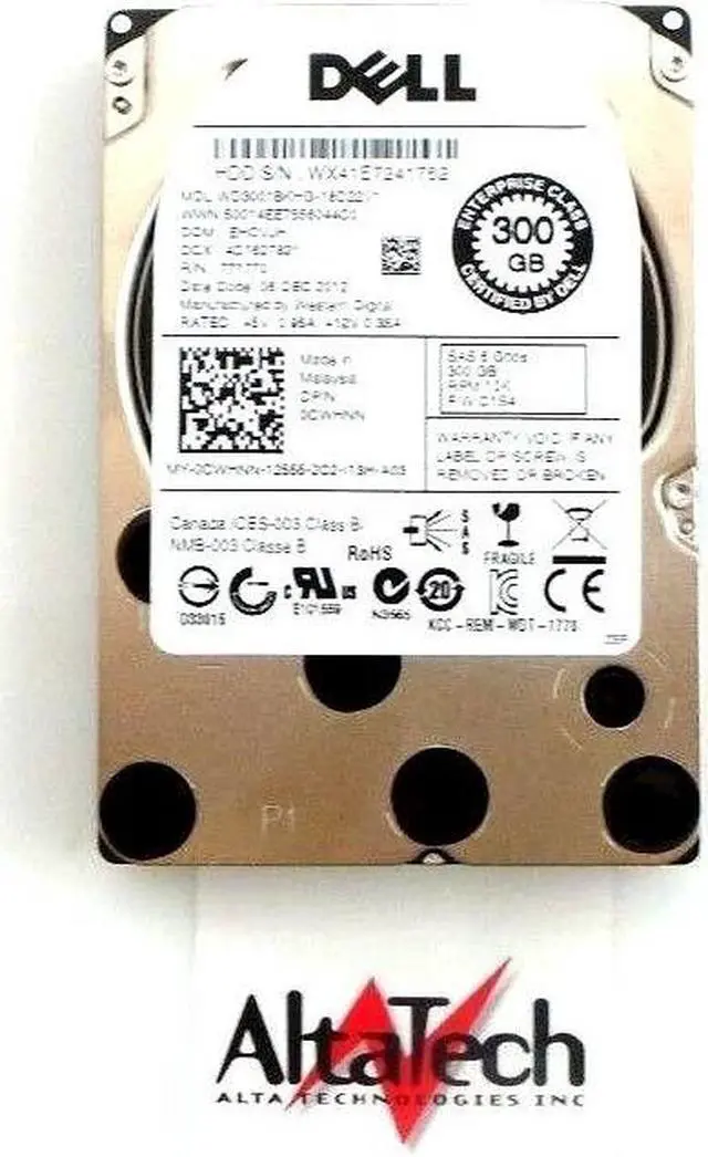 Main image of Dell CWHNN 300GB 10K SAS 2.5 6G WD3001BKHG HDD Hard Drive - Tested - Free Ship