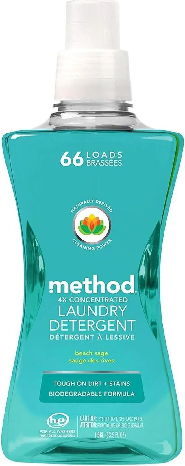 Alt view image 3 of 7 - Method - 01489 - 4X Concentrated Laundry Detergent, Beach Sage, 53.5 oz Bottle, 4 Bottles/Case -