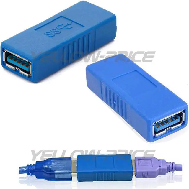 Main image of 5 Pack Blue USB 3.0 Female to Female Adapter Coupler Gender Changer Connector