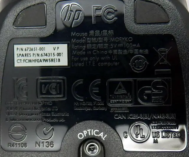 Alt view image 3 of 3 - Genuine HP PS/2 Optical Scroll Wheel Mouse 672651-001 674315-001