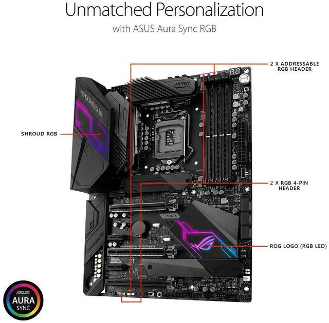 Alt view image 3 of 6 - ASUS ROG Maximus XI Hero (Wi-Fi) Z390 Gaming Motherboard LGA1151 (Intel 8th 9th