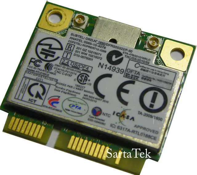 Main image of New lenovo 20200015 FRU 60Y3247 Realtek RTL8188CE 802.11b/g/n Wireless PCIe Half