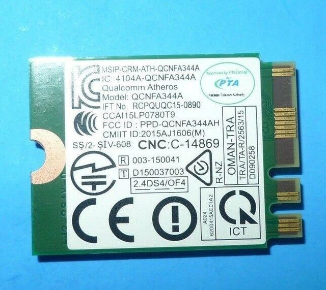 Alt view image 2 of 2 - Dell DW1820 Qualcomm Atheros QCNFA344A WLAN Wireless Card Rev A01 97XFP