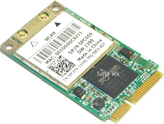 Alt view image 4 of 7 - Dell OEM TrueMobile 1390 802.11 b/g Wireless WiFi Card LAN Mini-PCI Express