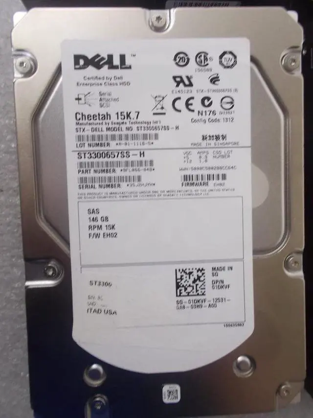 Alt view image 2 of 4 - Lot of 4 Dell 146GB 1DKVF Seagate ST3300657SS-H 15000RPM SAS 3.5" Hard Drive