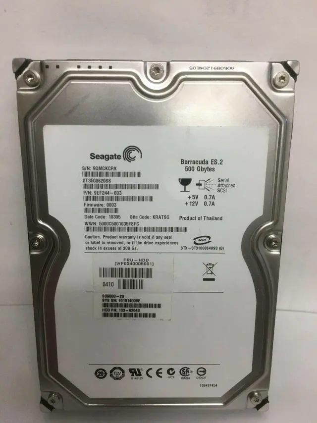Main image of (NOT FOR HOME PC!) Seagate Barracuda ES2 ST3500620SS 500GB 72kRPM 3.5" SAS Server HDD PN 9EF244-003