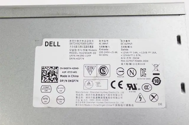 Alt view image 2 of 3 - Dell Optiplex 3020 9020 Precision T1700 290W Power Supply KGF74 0KGF74 0RVTHD