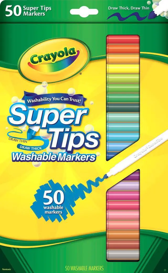 Alt view image 4 of 13 - Crayola Llc Formerly Binney & Smith BIN585050 Washable Markers 50Ct Super Tips