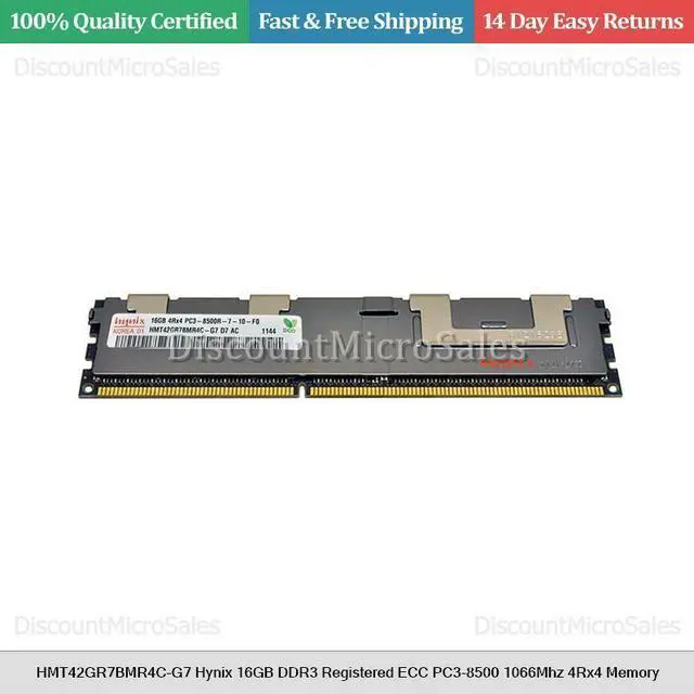 Main image of HMT42GR7BMR4C-G7 Hynix 16GB DDR3 Registered ECC PC3-8500 1066Mhz 4Rx4 Memory