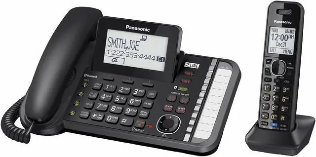 Alt view image 2 of 2 - Panasonic KX-TG9581B Link2Cell DECT 6.0 1-Handset 2-Line Digital Cordless Phone