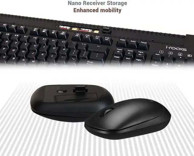 Alt view image 6 of 6 - i-Rocks IRK77RP-BK 2.4GHz RF Wireless Multimedia Keyboard Mouse Combo for PC