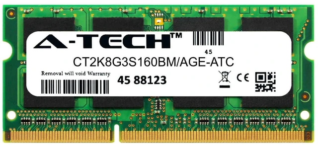 Main image of 8GB DDR3 PC3-12800 SODIMM (Replacement for Crucial CT2K8G3S160BM/AGE) Memory RAM