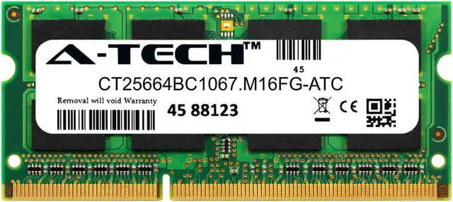 Main image of 2GB DDR3 PC3-8500 SODIMM Replacement for Crucial CT25664BC1067.M16FG Memory RAM
