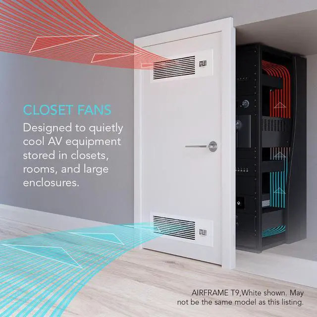 Alt view image 9 of 14 - AC Infinity AIRFRAME T7-N White, High-Airflow Cooling Fan System 16", Intake Airflow, for AV Equipment Rooms, Closets, and Enclosures