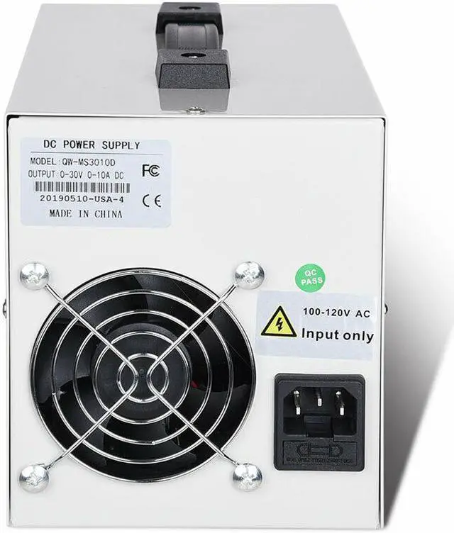 Alt view image 4 of 5 - Adjustable Power Supply 30V 10A 110V Precision Variable DC Digital Lab w/clip