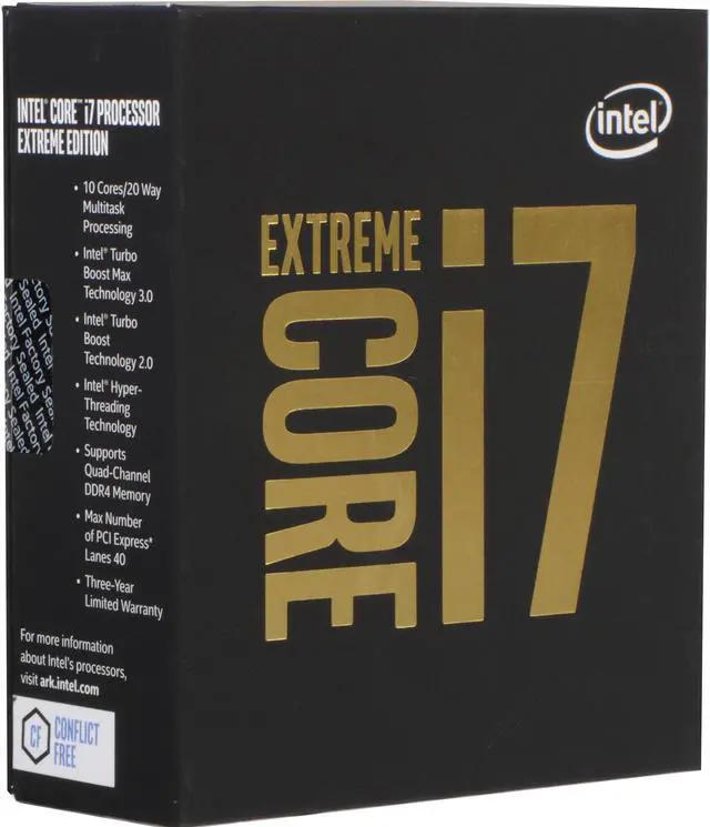 Alt view image 2 of 8 - Intel Core i7-6950X 25M Broadwell-E 10-Core 3.0 GHz LGA 2011-v3 140W CM8067102055800 Desktop Processor