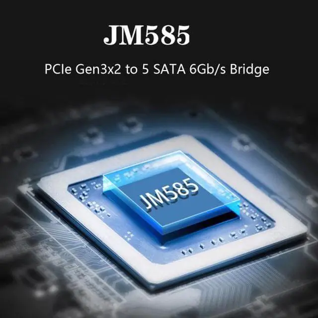 Alt view image 2 of 3 - Xiwai NGFF NVME M-Key PCI Express to SATA 3.0 6Gbps 5 Ports Adapter Converter Hard Drive Extension Card JMB585 2280