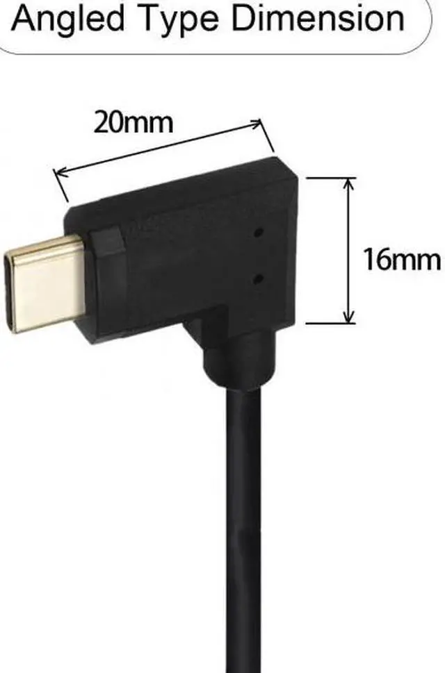 Alt view image 2 of 5 - Chenyang Cable 90 Degree Left & Right Angled USB-C USB 3.1 Type C Male to Female Extension Data Cable 30cm