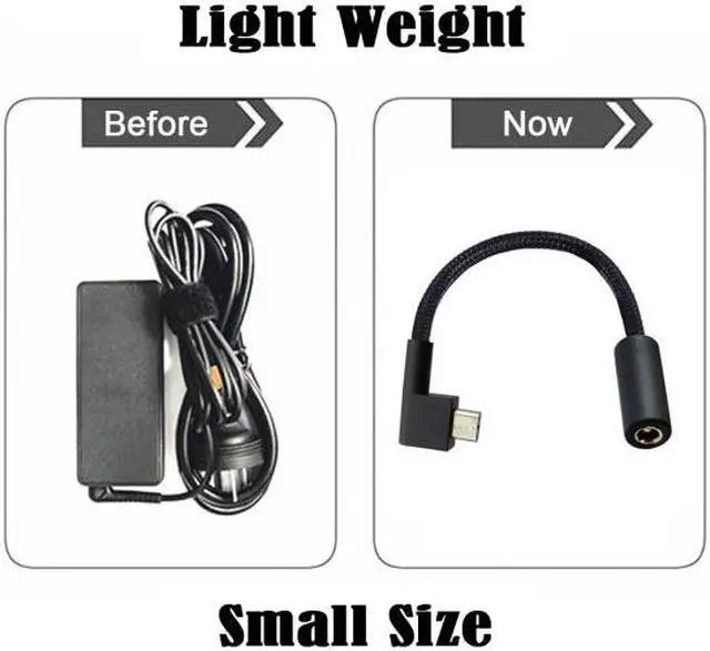 Alt view image 2 of 7 - KAIBOXIXI DC Jack 5.5*2.5mm Input to 3Pin Power Plug Cable Compatible for Laptop Blade Pro 17 and Blade 15 Model Support 230W/160W Charge Adapter