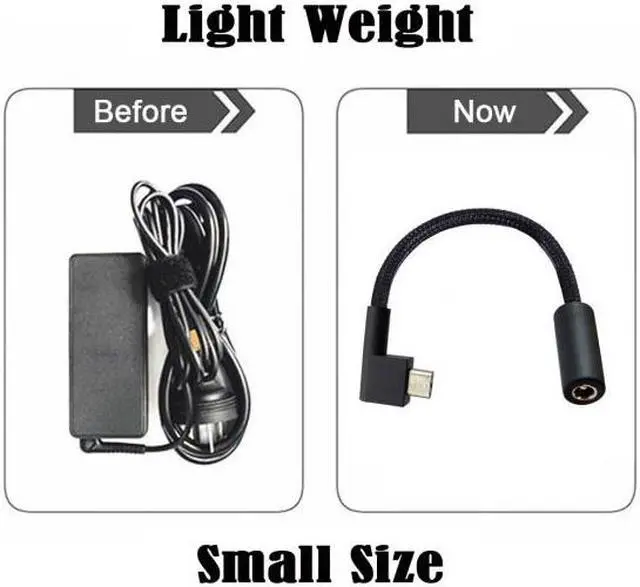 Alt view image 4 of 7 - Cablecc CY PW-002-7450MM DC Jack 7.4*5.0mm Input to 3Pin Power Plug Cable Compatible for Laptop Blade Pro 17 and Blade 15 Model Support 230W/160W Charge Adapter