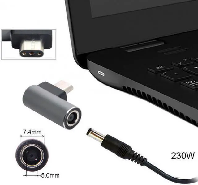 Alt view image 3 of 7 - KAIBOXIXI DC Jack 7.4*5.0mm Input to 3Pin Power Plug Adapter Compatible for Laptop Blade Pro 17 and Blade 15 Model Support 230W/160W Charge Adapter