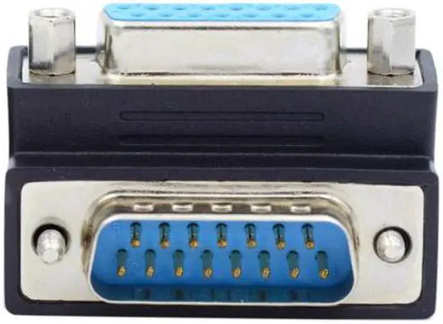 Main image of Xiwai Down 90 Degree Angled DSUB D-subminiature 15pin Male to Female Extension Adapter DB Connector