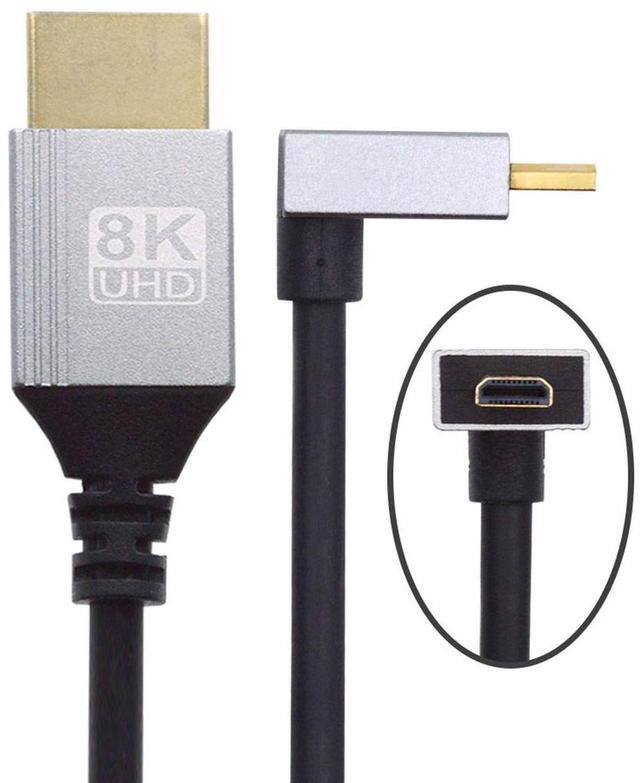 Main image of Cablecc 90 Degree Up Angled Micro HDMI 2.1 Ultra Thin HDTV Cable 8K 4K Hyper Super Flexible Slim Cord Type-A to Type-D for Camera HDTV