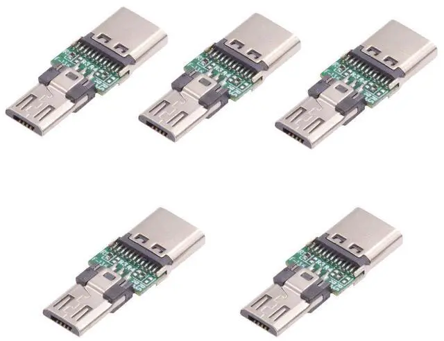 Main image of Xiwai 5pcs/lot Micro USB 2.0 5Pin Male Connector to USB Type-C Female Power Data PCBA Adapter for Tablet Phone Laptop
