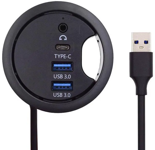 Main image of Xiwai USB 3.0 Hub SD TF USB-C 2 Port USB 60mm Desk Grommet Splitter Dock Station Micro-SD Card Reader for Desktop PC