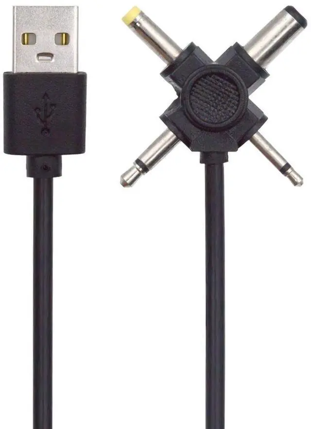 Main image of Xiwai USB 2.0 Type-A Male to 4-in-1 DC 5V 5.5x2.1mm 4.0x1.7mm Mono 3.5mm 2.5mm Power Plug Barrel Connector Charge Cable