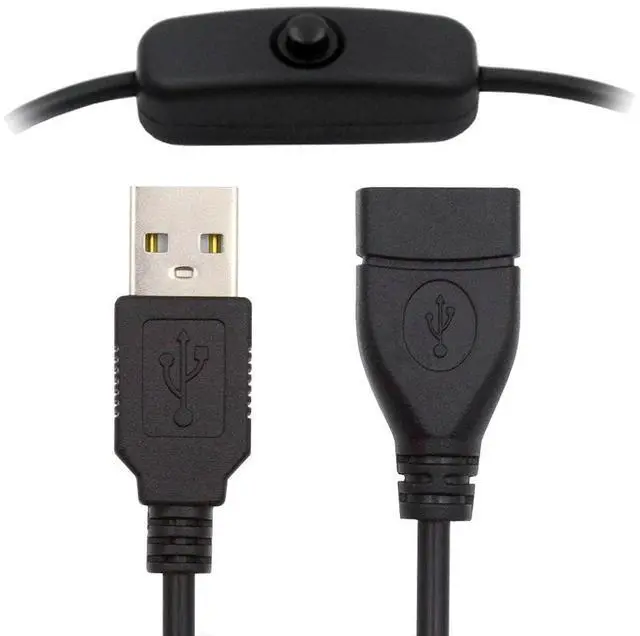 Main image of Xiwai USB2.0 Cable with On Off Power Switch Button USB Type-A Male to Female for DC 5V Desk Lamp Fan Camera