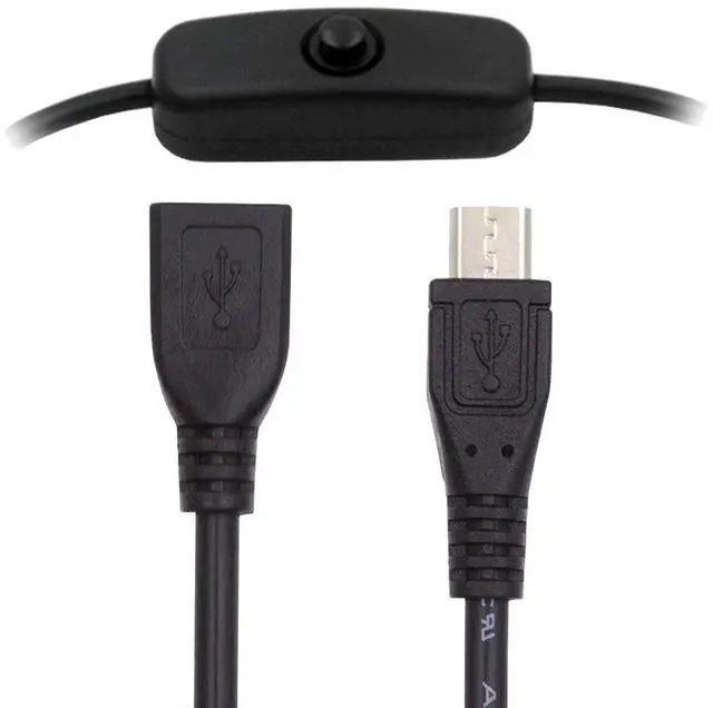 Main image of Xiwai Micro USB2.0 Cable with On Off Power Switch Button Micro 5Pin Male to Female for DC 5V Desk Lamp Fan Camera