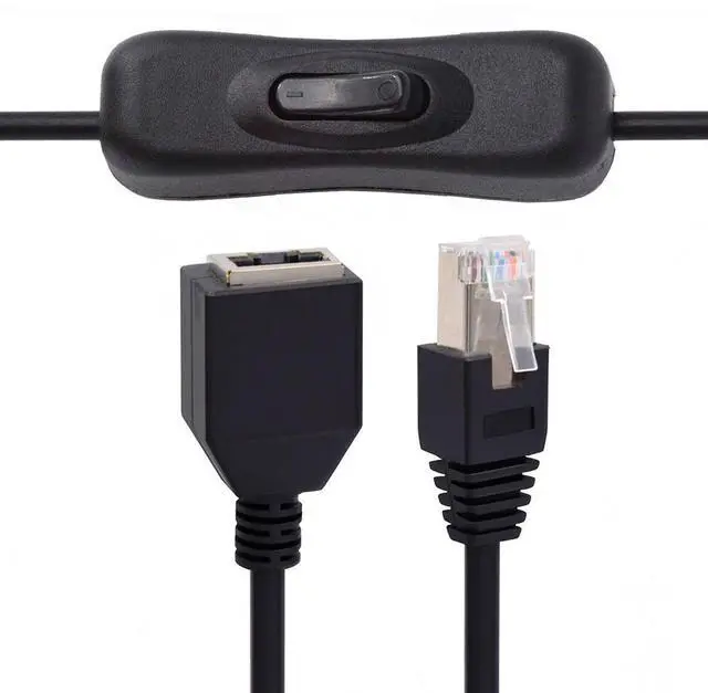 Main image of Xiwai RJ45 CAT6 8P8C STP UTP Male to Female Extension Cable with 304 Singal Switch On/Off LAN Ethernet Network Patch Cord