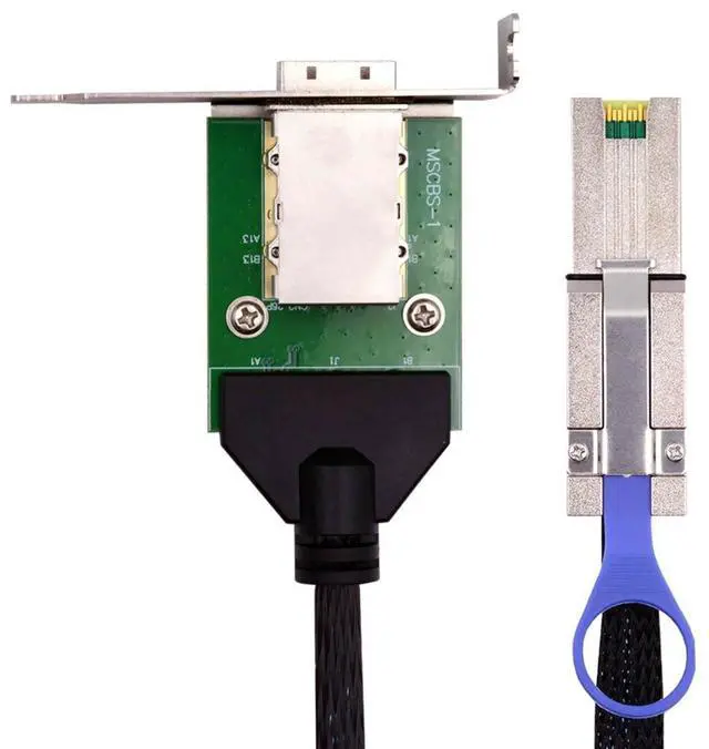Main image of Xiwai External Mini SAS SFF-8088 Male to SFF-8088 Female Extension Cable PCBA With Low Profile Bracket