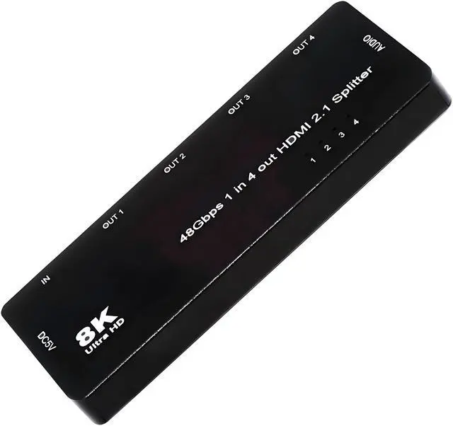 Main image of Xiwai HDMI Splitter 8K 60hz Ultra-HD Converter Compatible 2.1 Switch 1-IN-4-OUT 48Gbps UHD Hub Support HDCP SST Extended 4K@120hz 3.5mm Audio