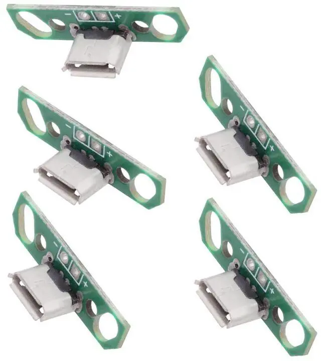 Main image of Xiwai 5pcs/set DIY OEM Micro USB2.0 Female Receptacle Socket Connector with Flange PCB Mounting Assembly Solder Type