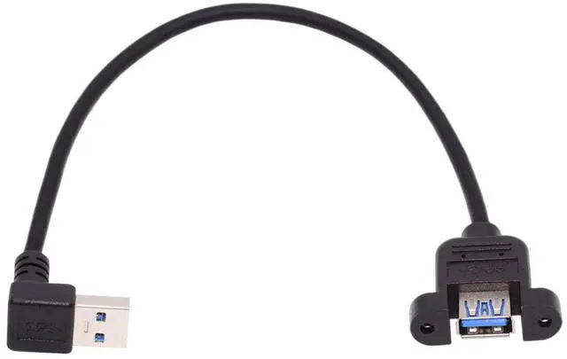 Main image of Xiwai Down Angled USB 3.0 Male to Female Type-A Panel Type Header Cable 90 Degree Connector 30cm