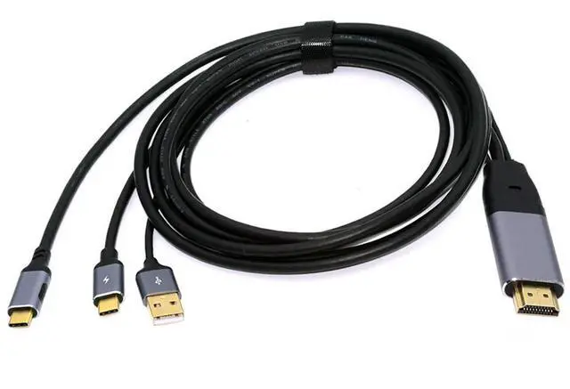 Main image of Xiwai Reversed HDMI 4K Source to Type C USB-C Touch Screen Displays Male HDTV Cable for Laptop Monitor 2.0m