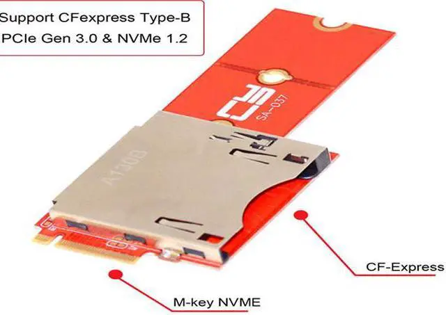 Alt view image 2 of 7 - Xiwai NGFF M.2 NVMe Mainboard to CF Express Extension Adapter M2 M-key for CFE Type-B Support R5 Z6 Z7 Memory Card