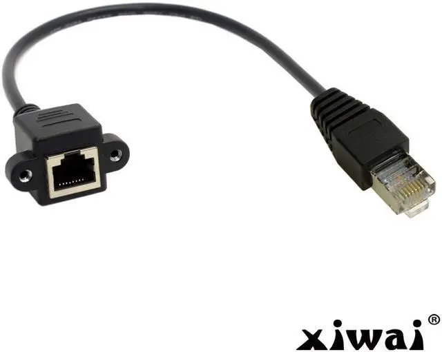 Main image of Xiwai Cat 5e 30cm 8P8C FTP STP UTP Male to Female Lan Ethernet Network Extension Cable with Panel Mount Holes