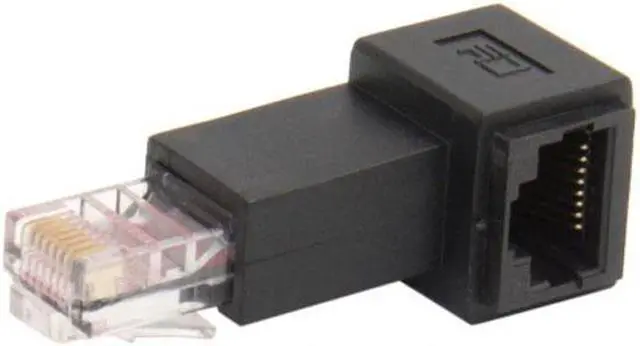 Main image of Cablecc CY UT-010-LE Left Angled 90 Degree 8P8C FTP STP UTP Cat 5e Male to Female Lan Ethernet Network Extension Adapter