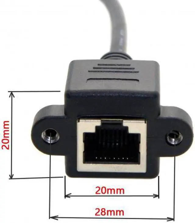 Alt view image 3 of 6 - Xiwai Cat 5e 30cm 8P8C FTP STP UTP Male to Female Lan Ethernet Network Extension Cable with Panel Mount Holes