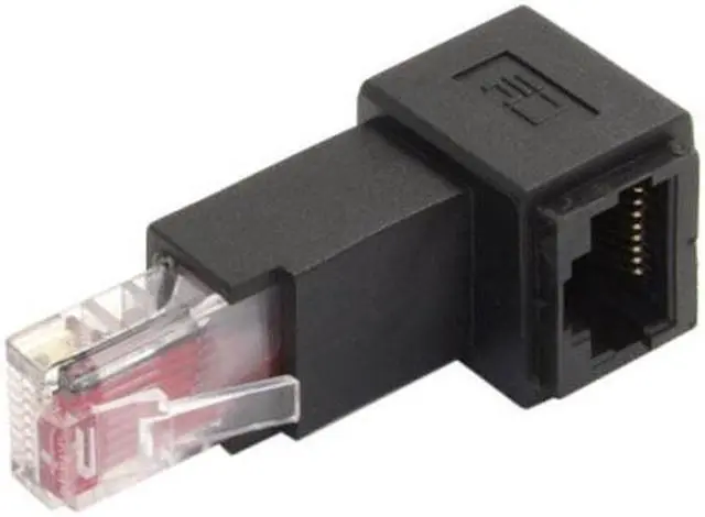 Alt view image 4 of 6 - Cablecc CY UT-010-DN Down Angled 90 Degree 8P8C FTP STP UTP Cat 5e Male to Female Lan Ethernet Network Extension Adapter