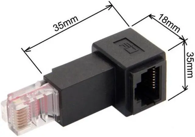 Alt view image 5 of 5 - FVH CY UT-010-UP Up Angled 90 Degree 8P8C FTP STP UTP Cat 5e Male to Female Lan Ethernet Network Extension Adapter