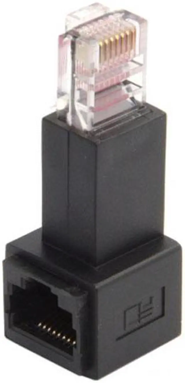 Alt view image 4 of 6 - Cablecc CY UT-010-LE Left Angled 90 Degree 8P8C FTP STP UTP Cat 5e Male to Female Lan Ethernet Network Extension Adapter