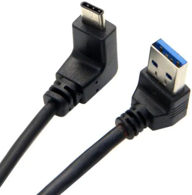 Alt view image 2 of 8 - CYSM USB 3.1 USB-C Reversible Angled to 90 Degree Up Angled A Male Data Cable for Macbook & Tablet & Phone