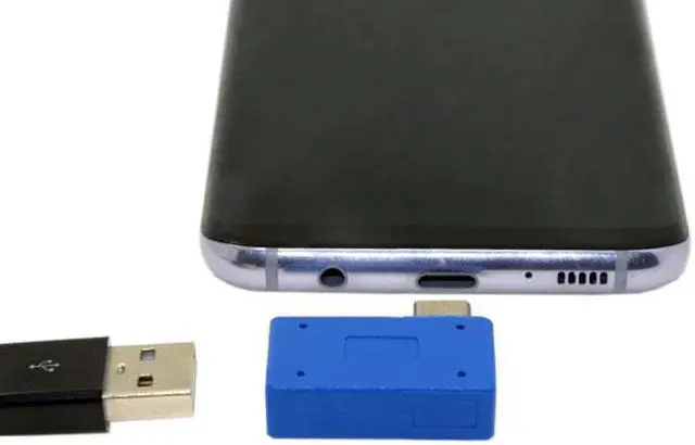 Alt view image 6 of 6 - Cablecc CY UC-035-RI USB-C Type-C to USB 3.0 Female OTG Adapter Right Angled 90 Degree for LaptopCell Phone