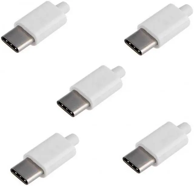 Alt view image 6 of 7 - Chenyang Cable 5set DIY 24pin USB 3.1 Type C USB-C Male Plug Connector SMT type with 3.5mm SR and Housing Cover