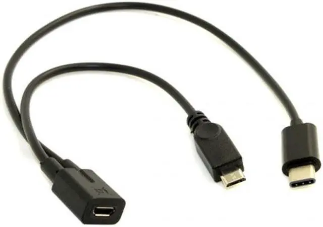 Main image of CYSM Micro USB Female to USB-C Type C USB 3.1 & Micro USB Male Splitter Extension Charge Cable